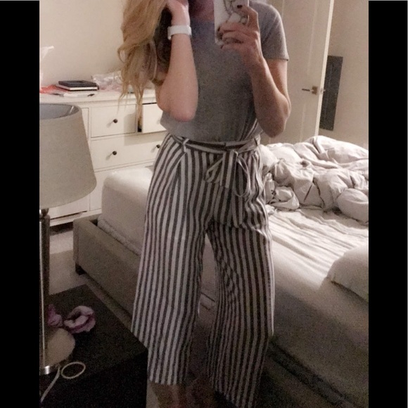 Nordstrom Wide Leg Stripe Linen Pant, never worn - Picture 2 of 6